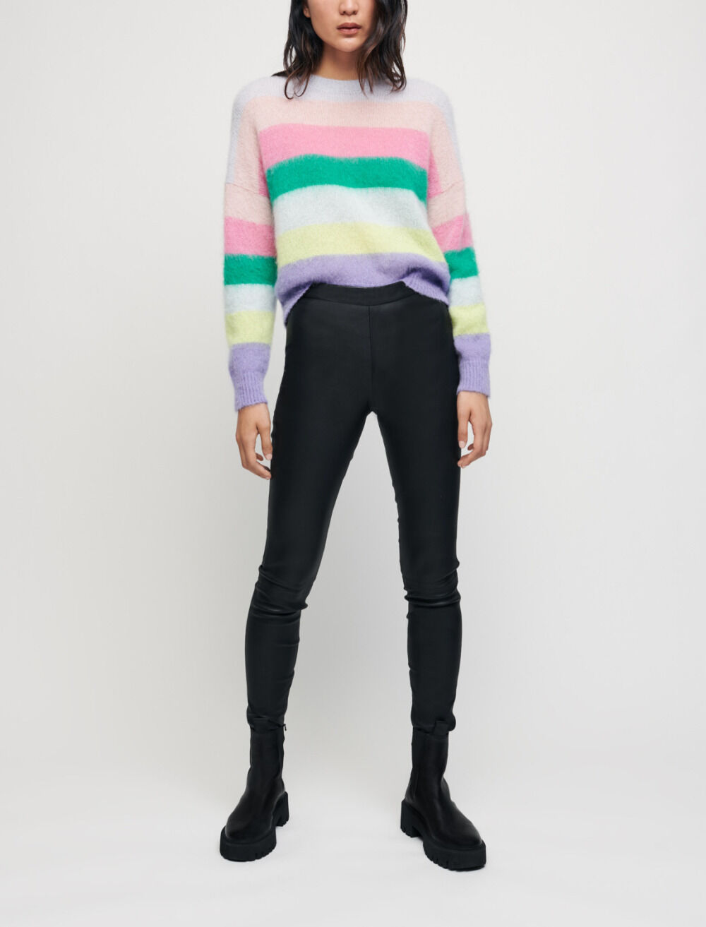 High waisted leather leggings online