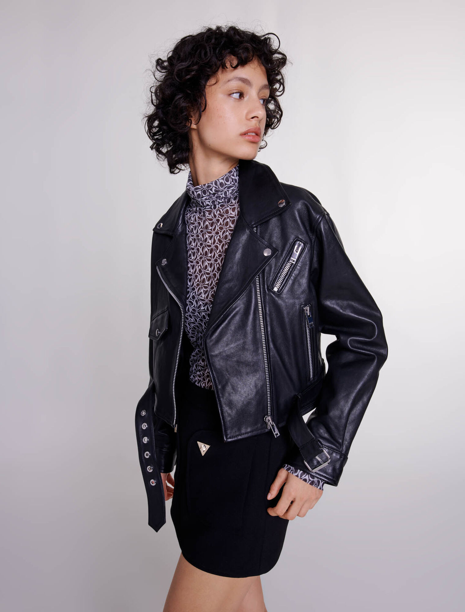 Veste courte en cuir