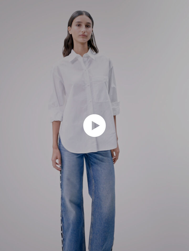 Chemise en popeline de coton blanche