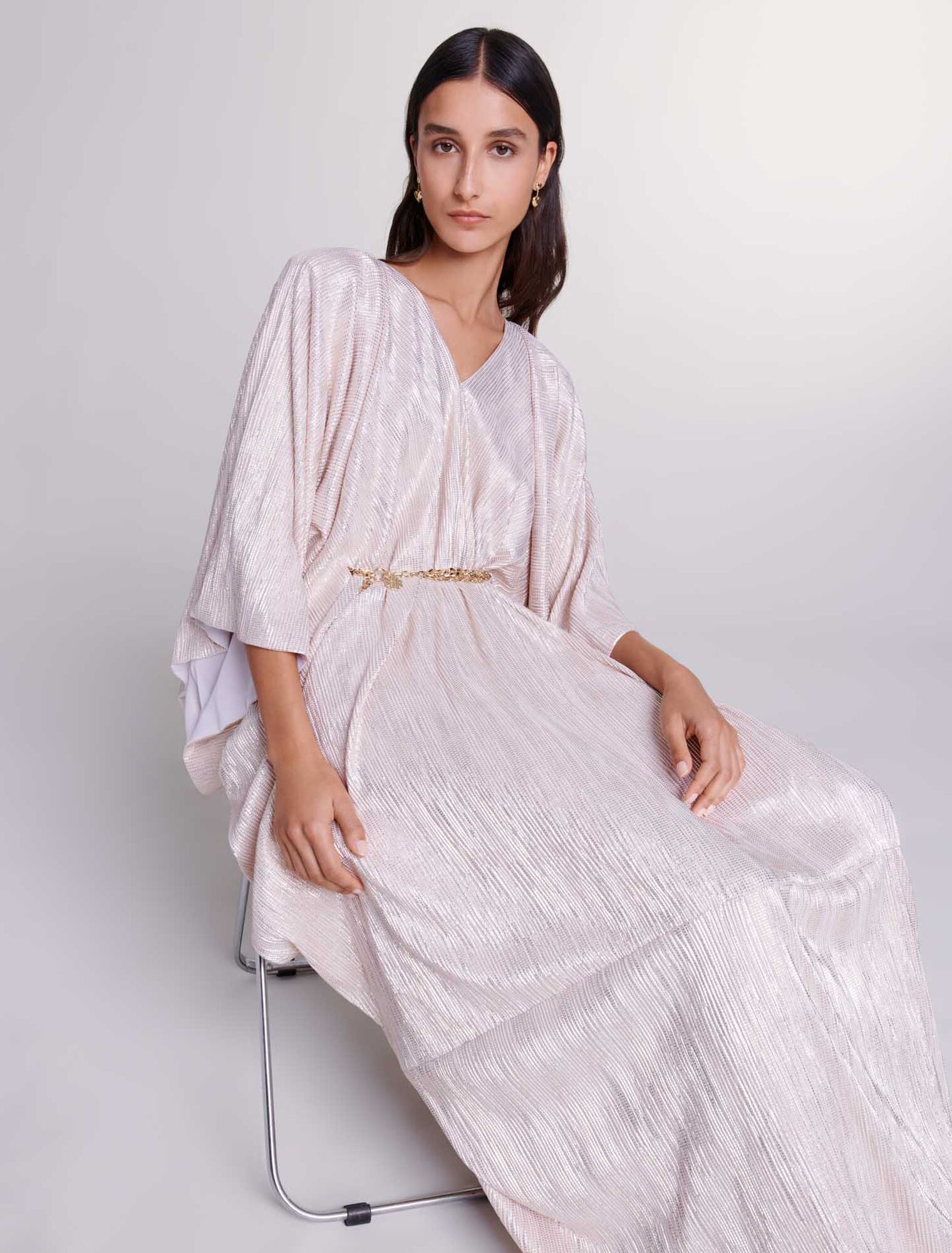 Robe longue à ceinture