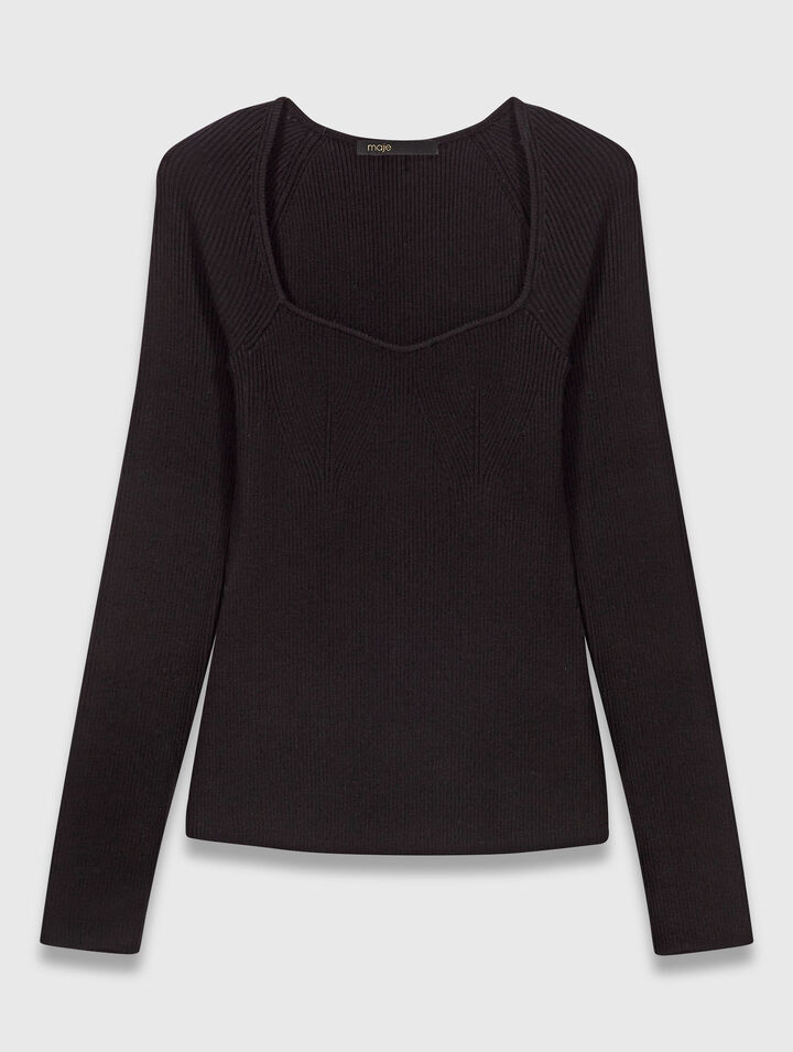 Pull en maille cotelée