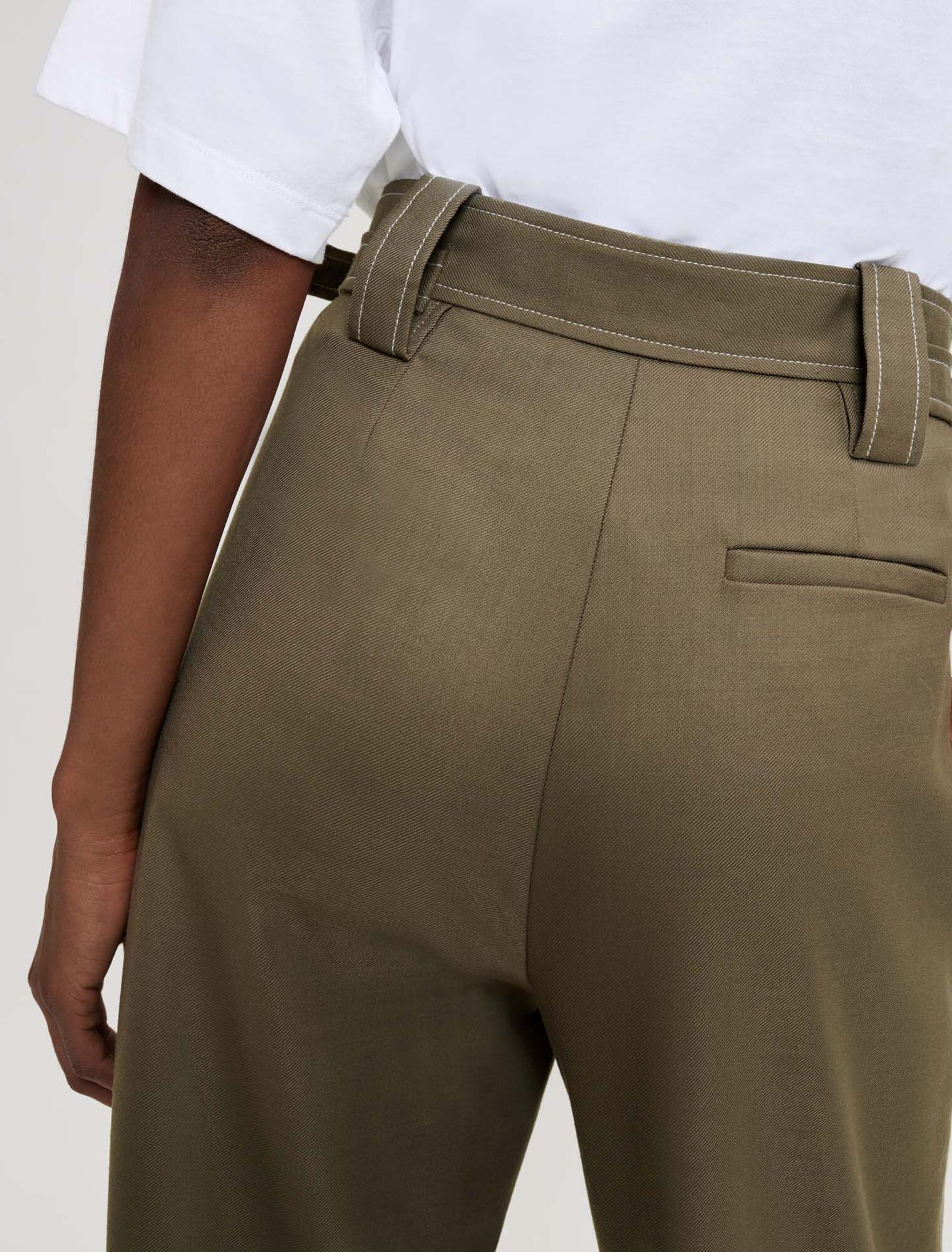 High-waisted tailored trousers