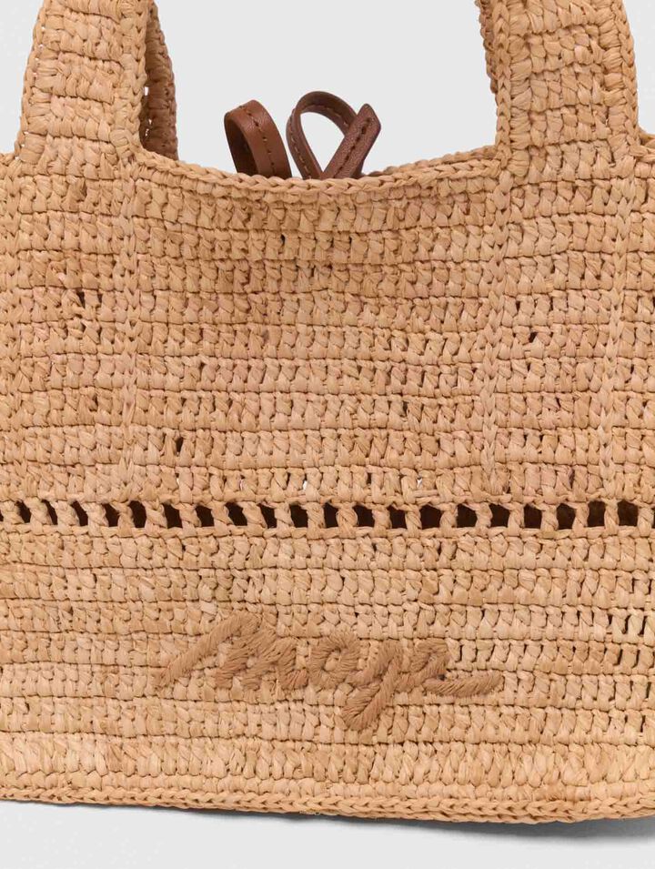 Mini cabas en raphia naturel