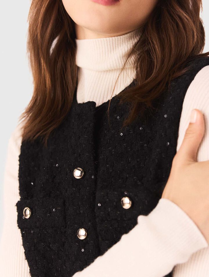 Combishort en tweed avec strass