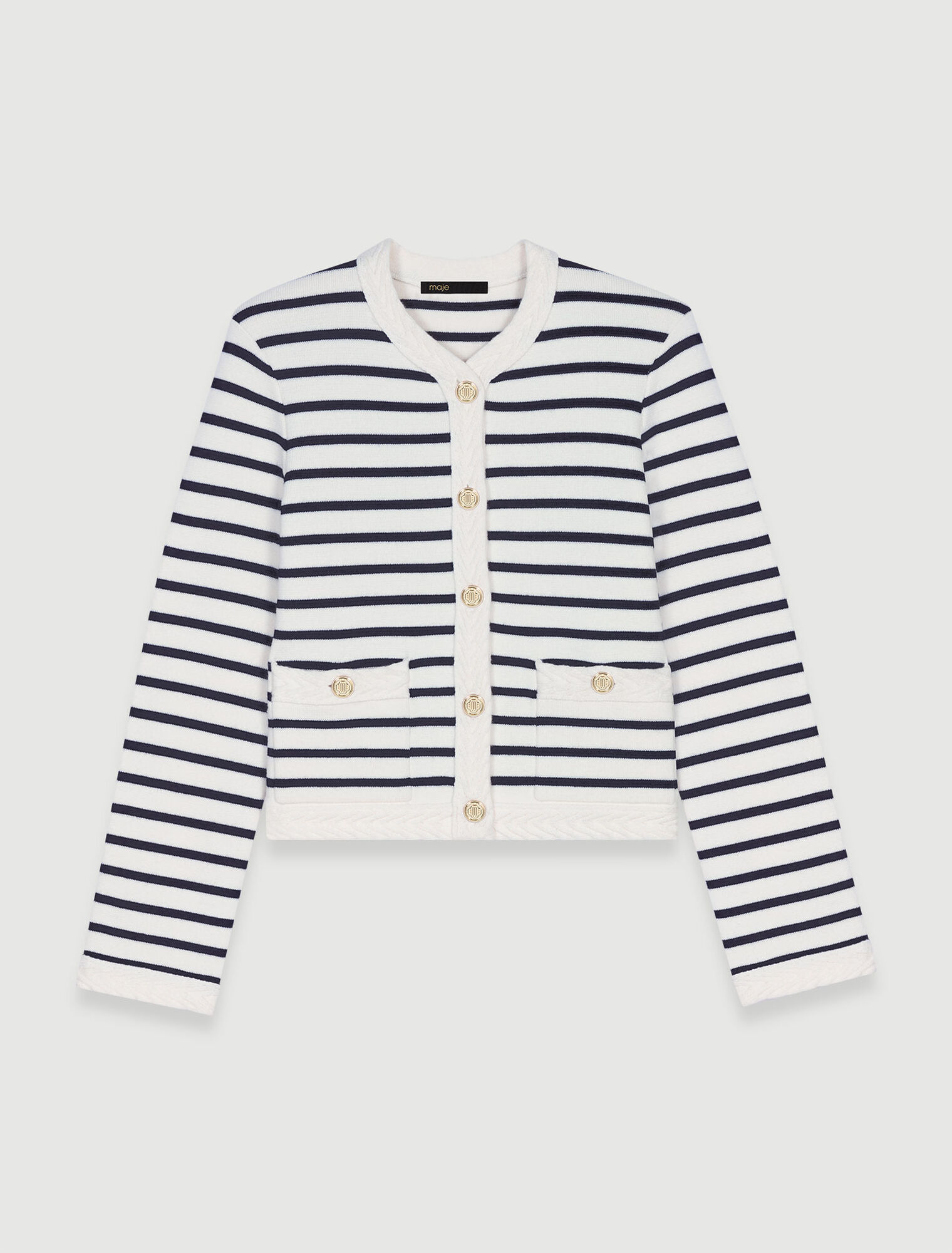 Cardigan en maille à rayures