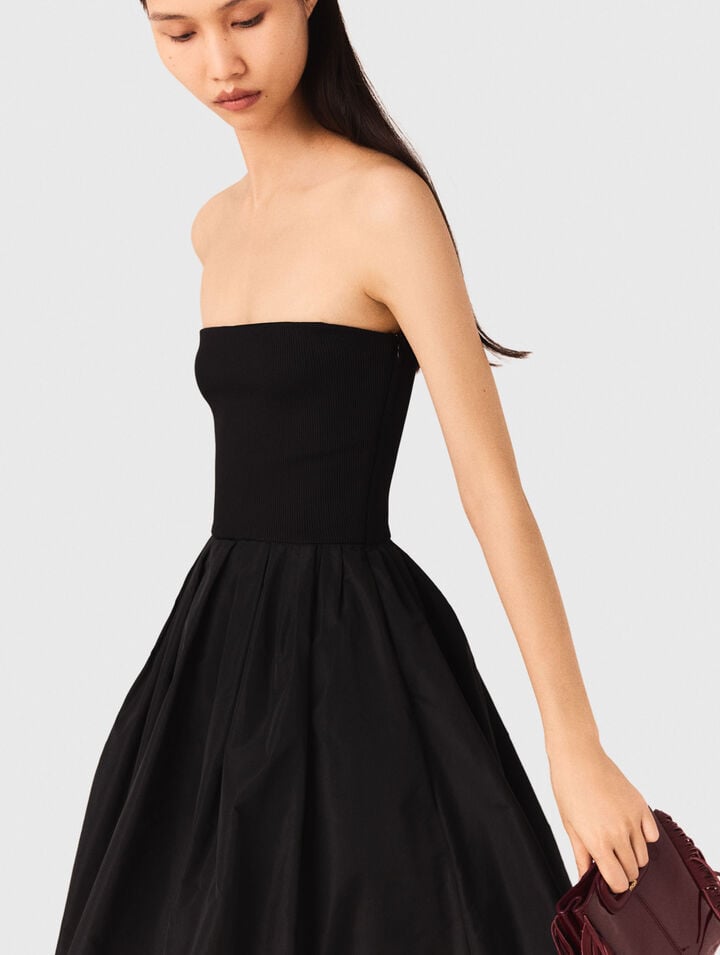 Robe bustier en maille et taffetas