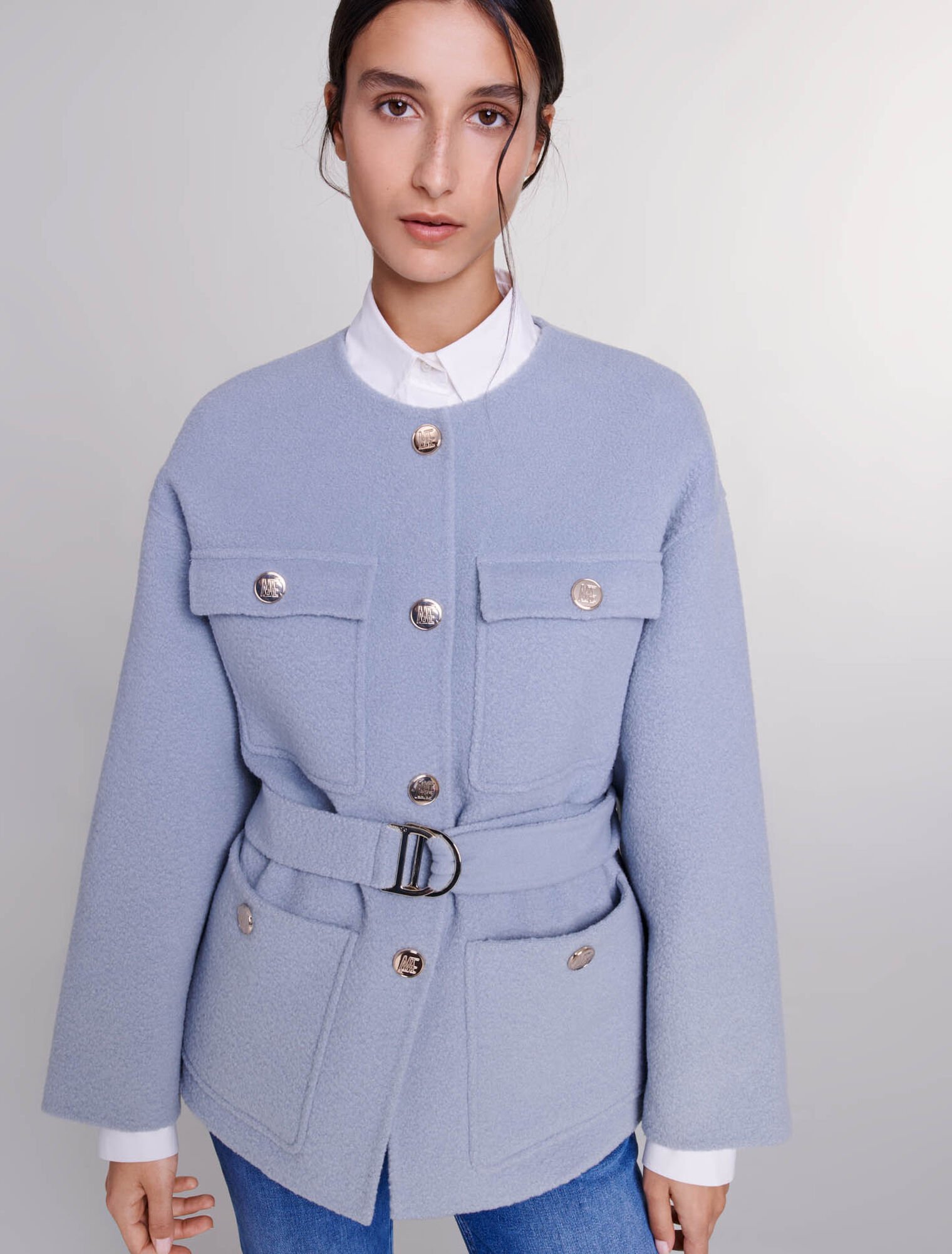 Belted short coat