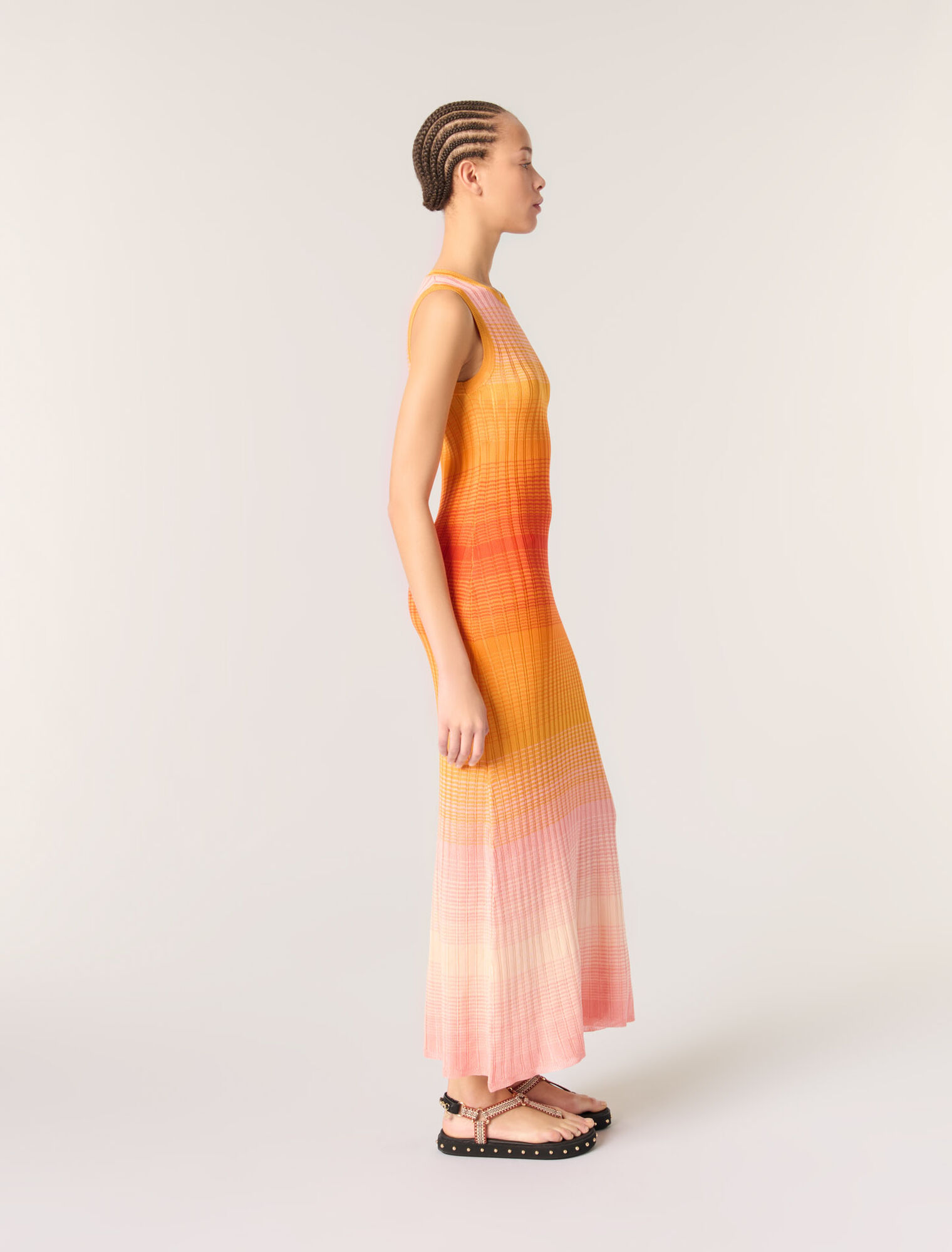 Robe longue en maille tie&dye