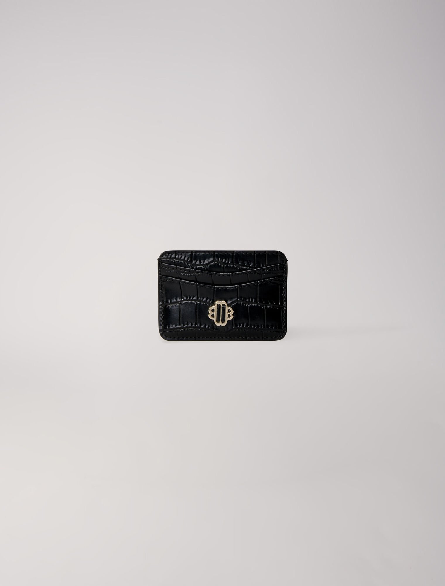 Porte-cartes en cuir embossé croco