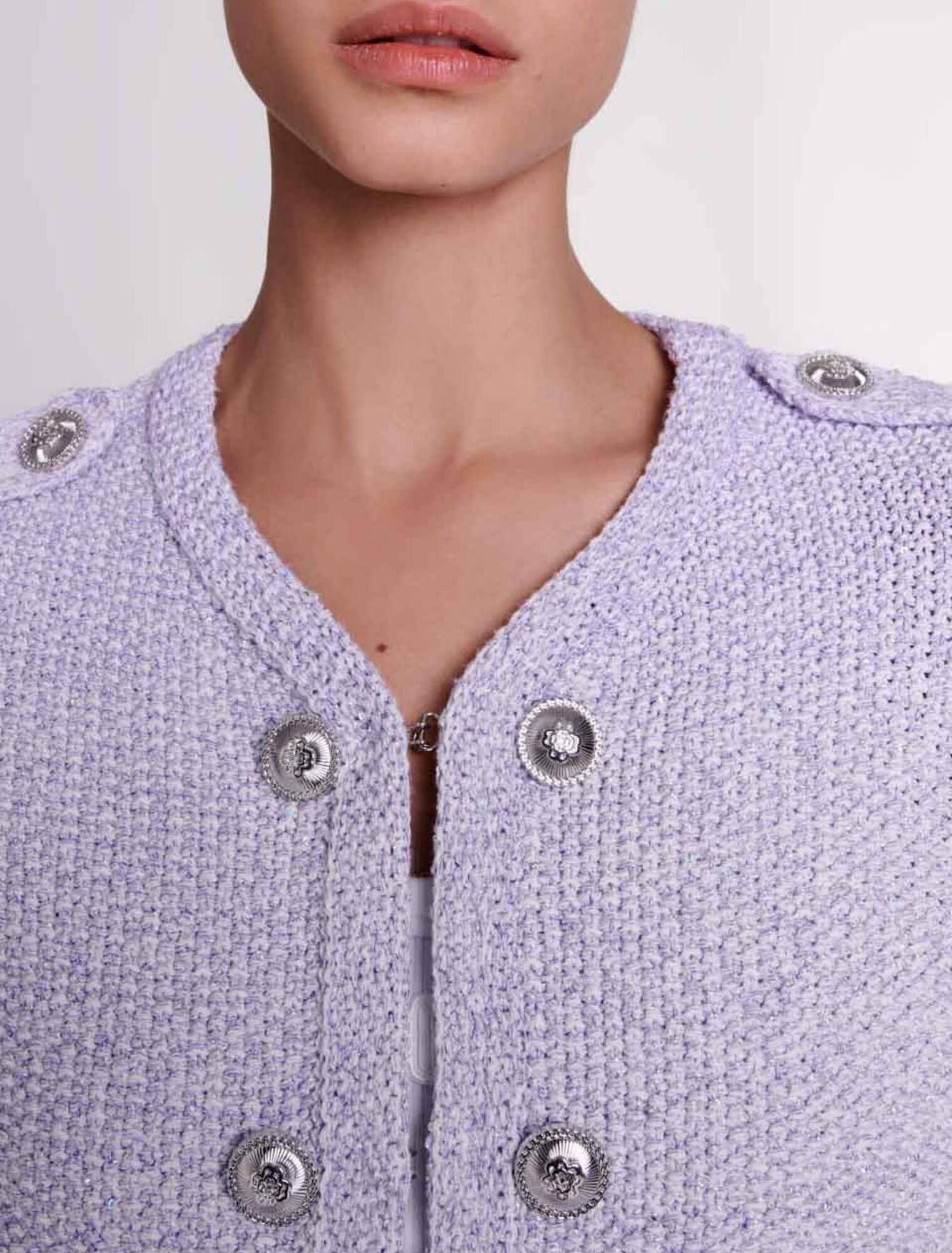 Cardigan court en maille sequins