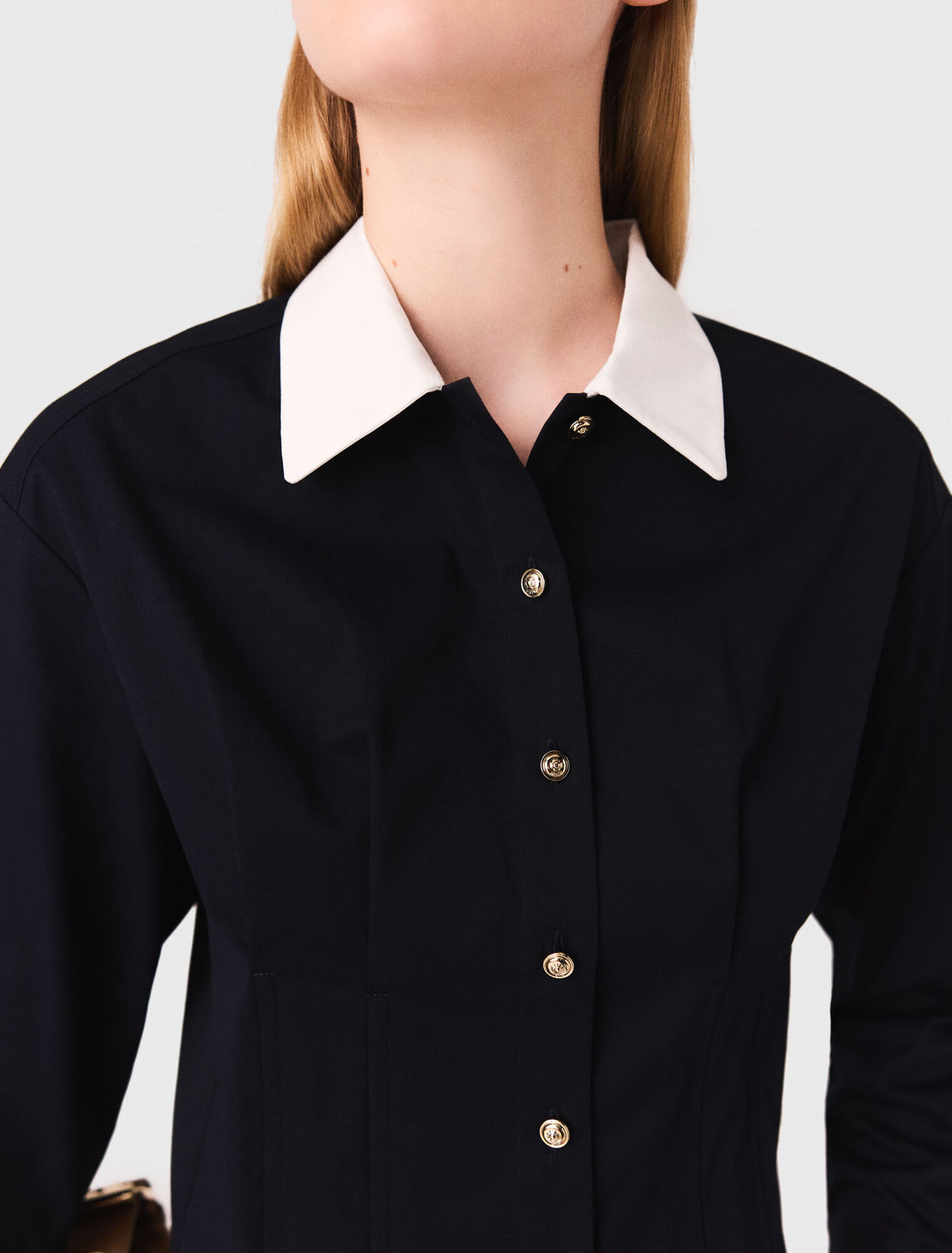 Chemise courte en popeline