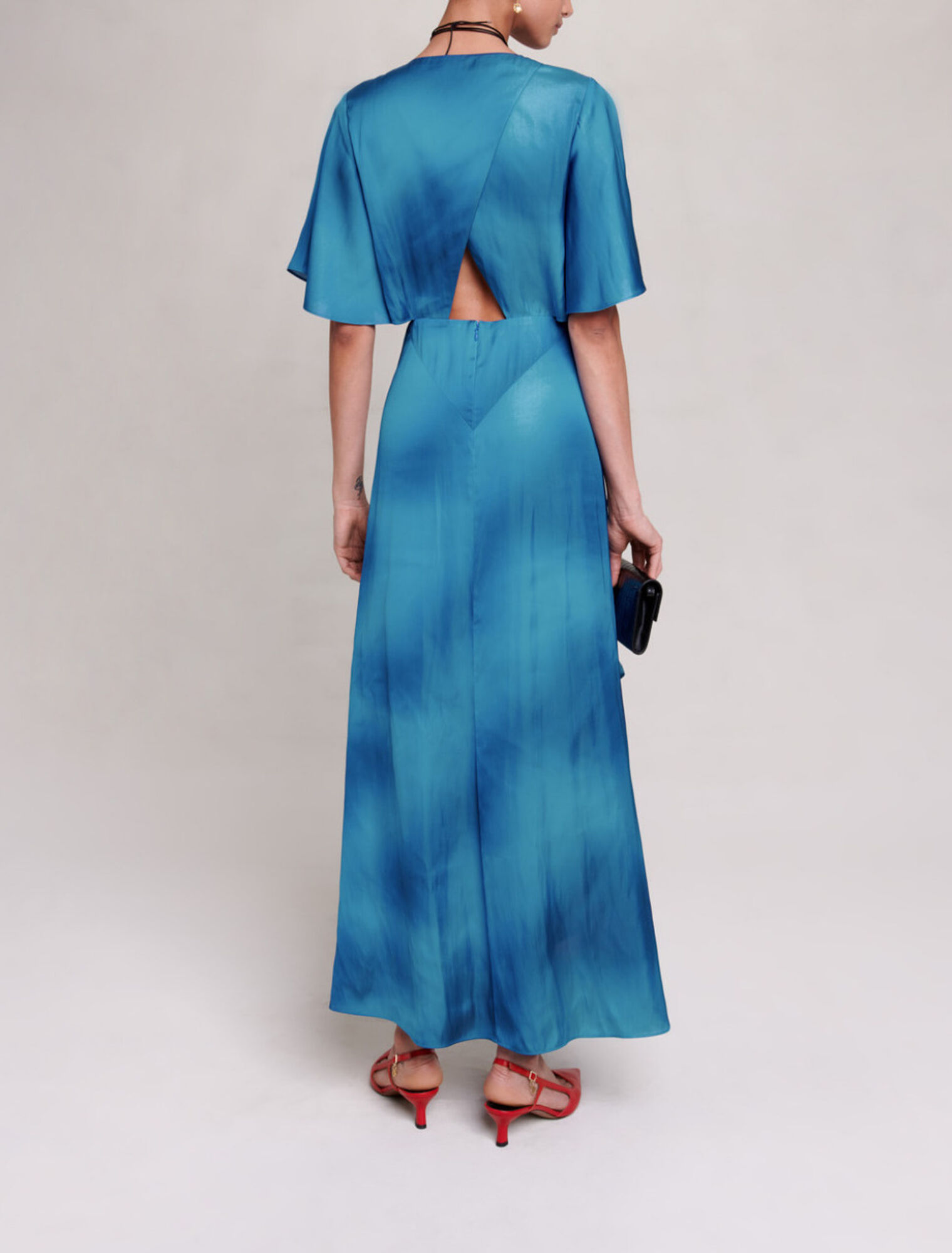 Robe longue en satin