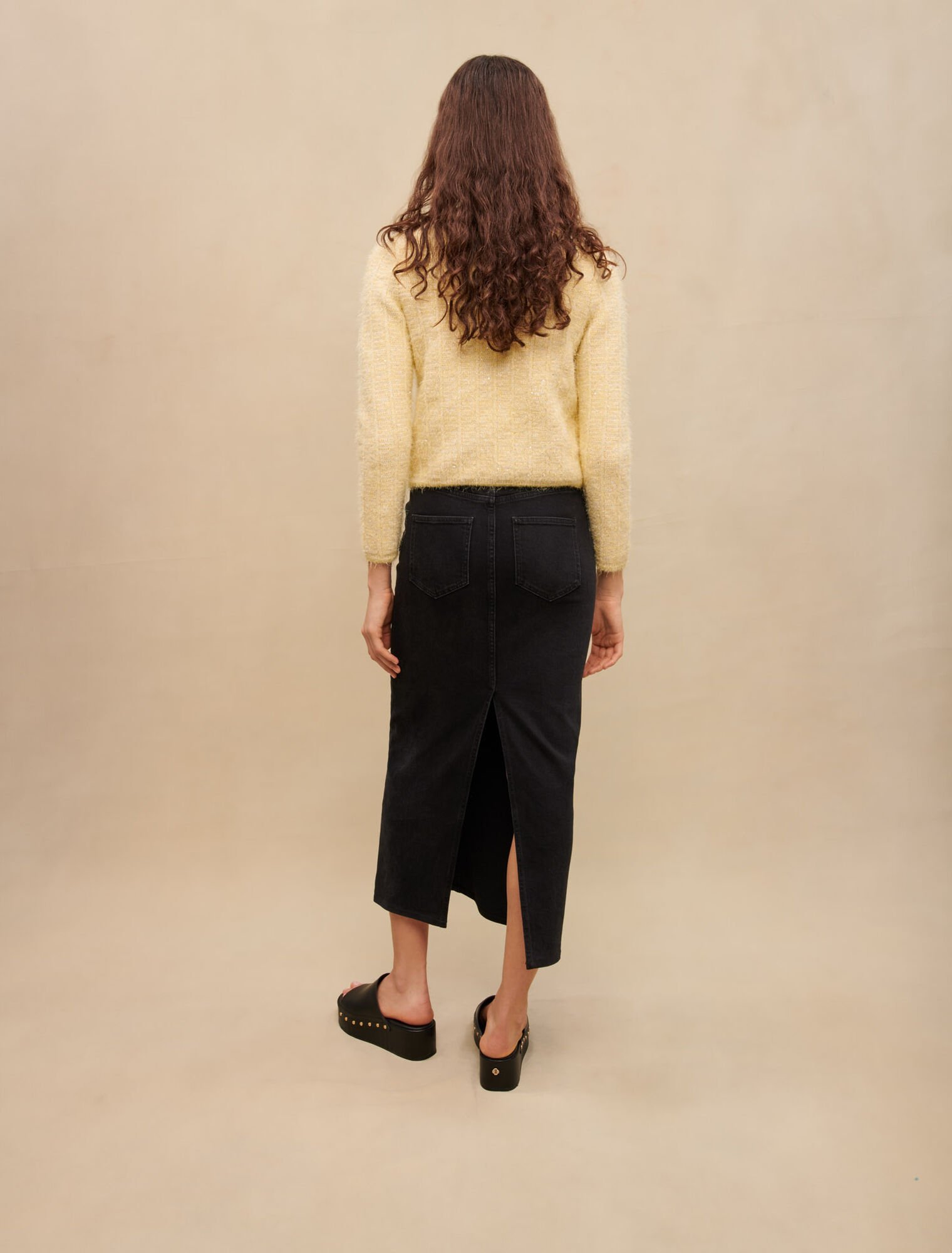 Gilet en maille effet tweed