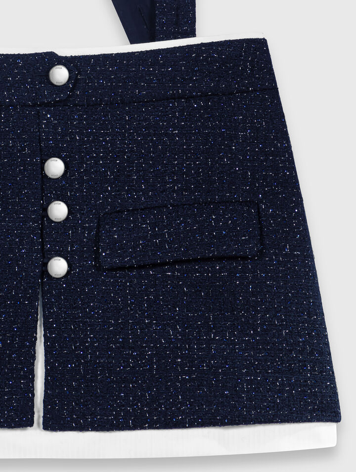 Short en tweed avec contraste