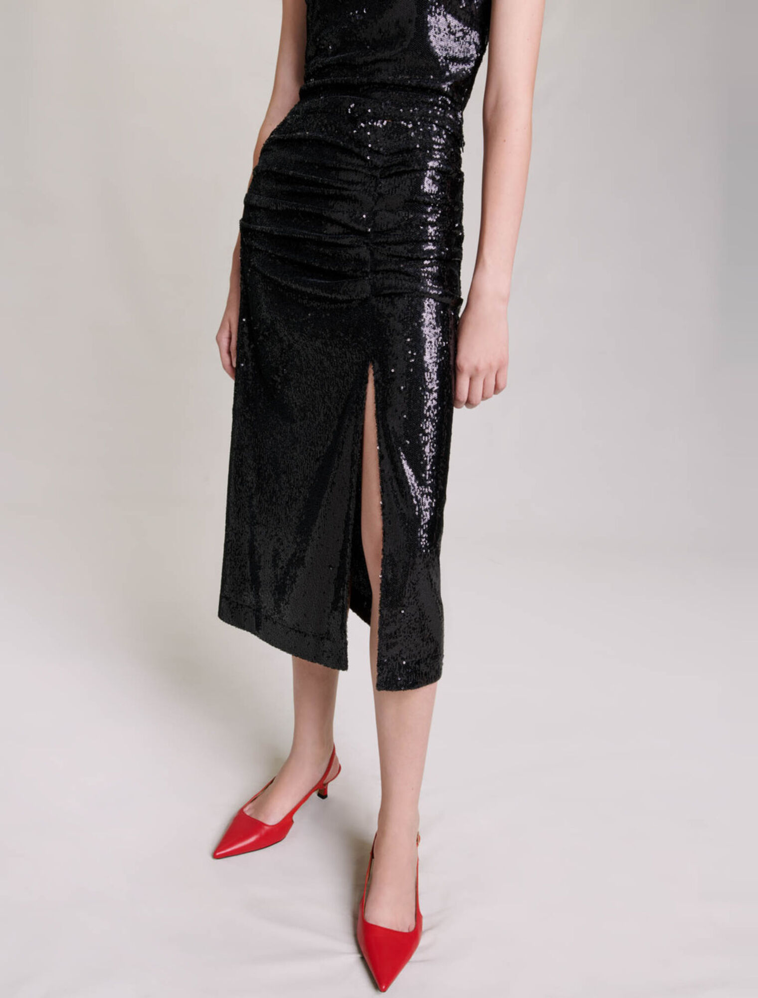 Jupe midi à sequins