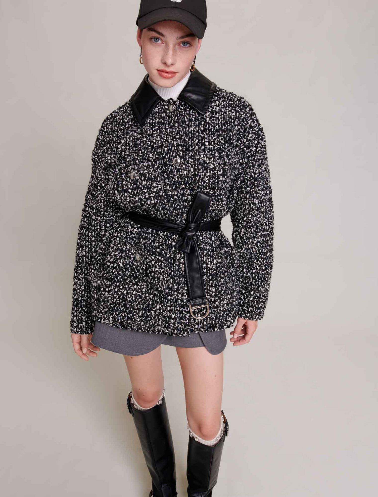 Manteau court en tweed