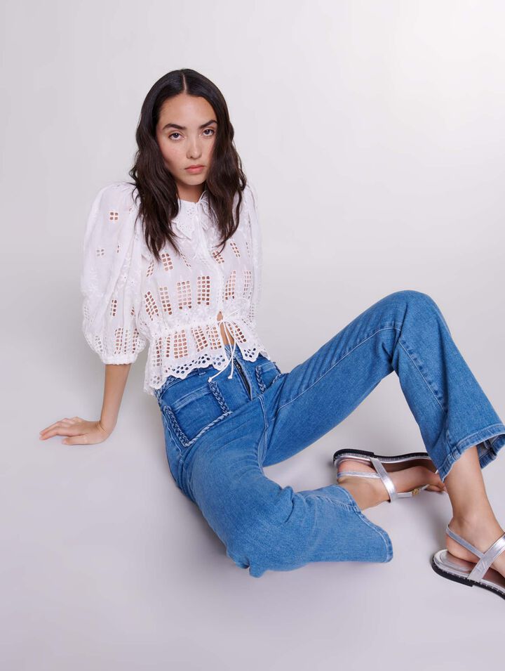 Blouse brod&eacute;e en ramie