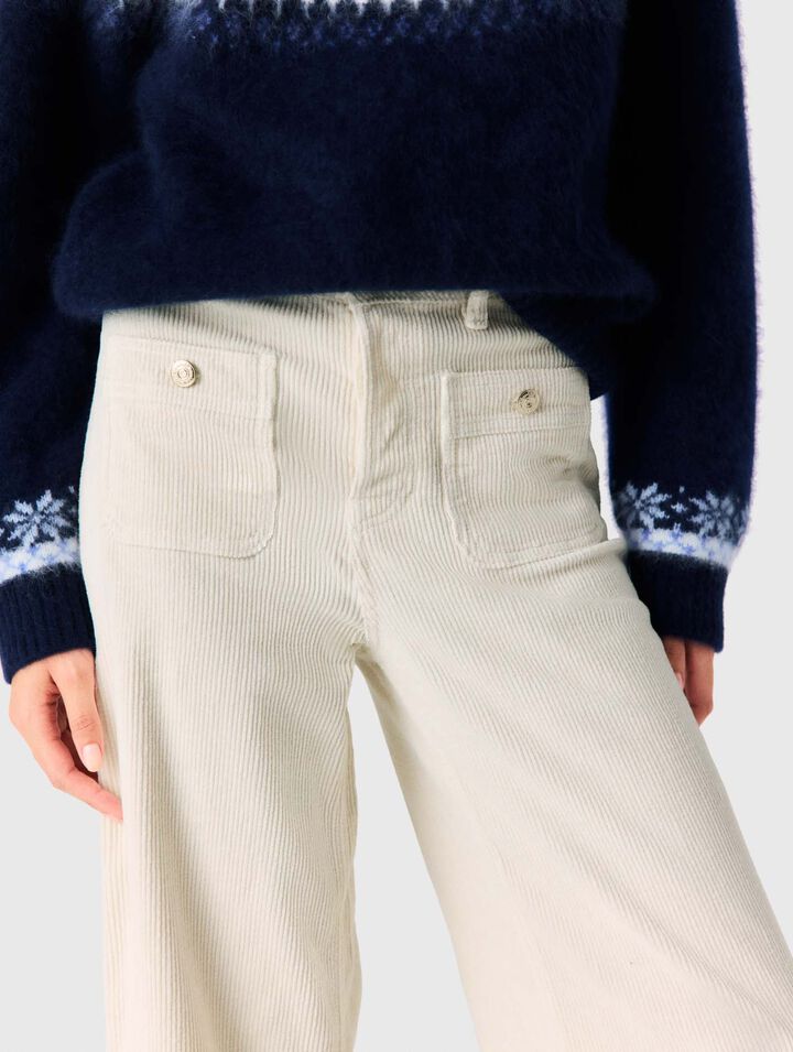 Wide-leg corduroy trousers