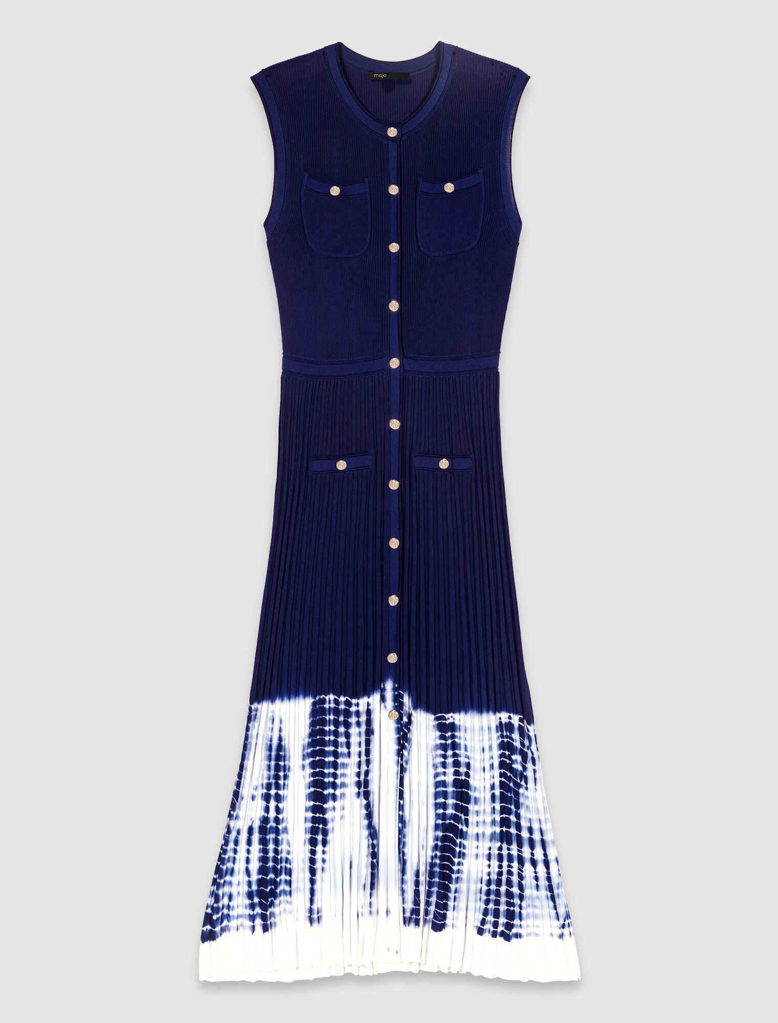 Robe longue en maille tie an dye
