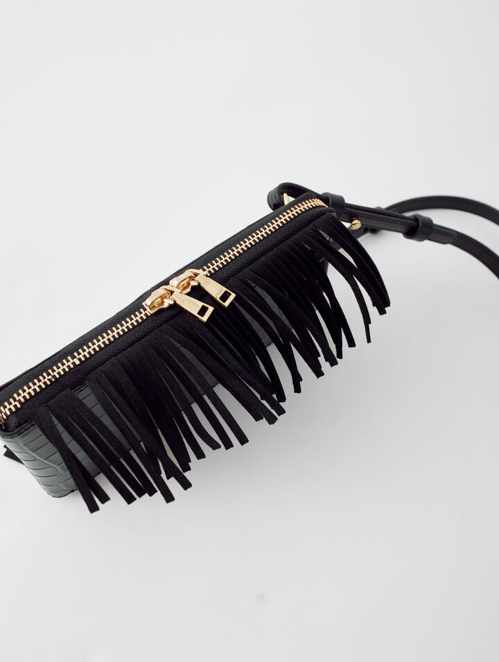Porte téléphone M en cuir embossé