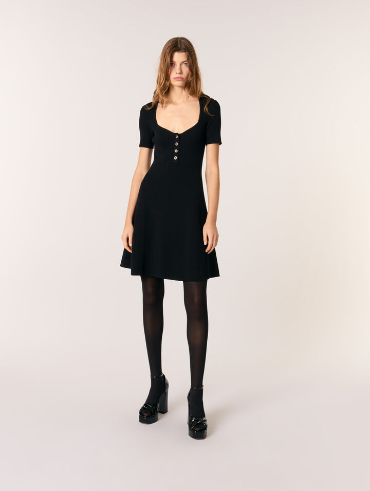 Rib knit mini dress
