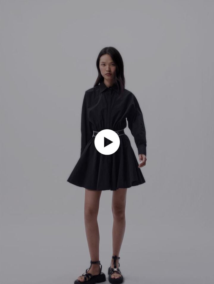 Short elasticated shirt dress