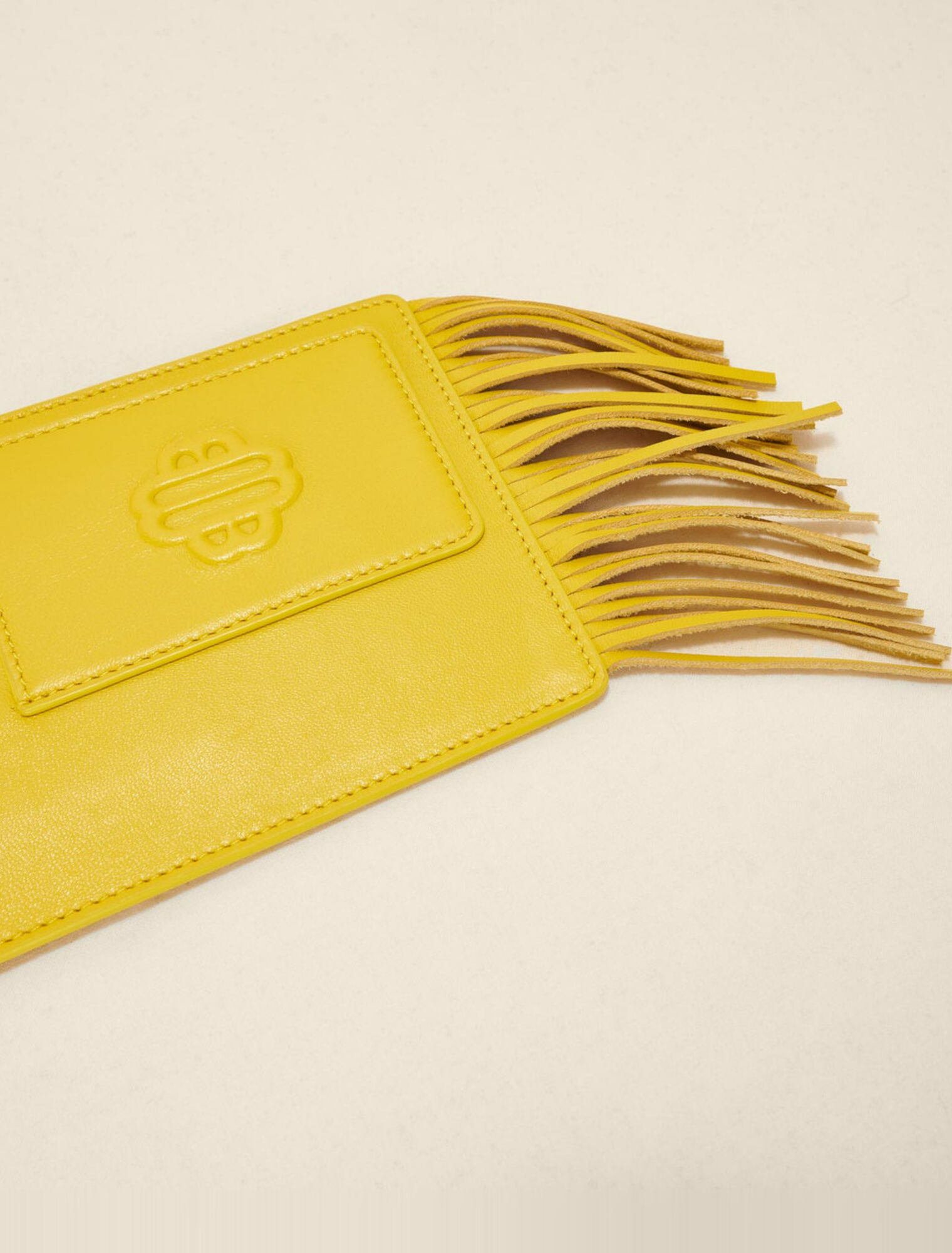 Leather fringe phone bag