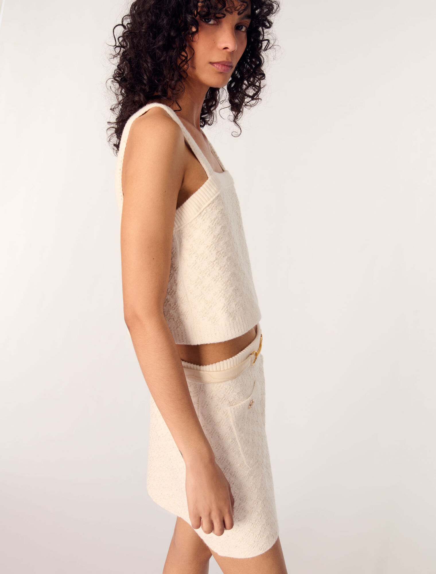 Jupe en maille effet tweed