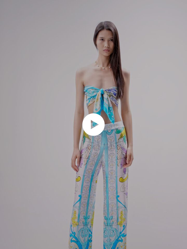 Pantalon satiné imprimé