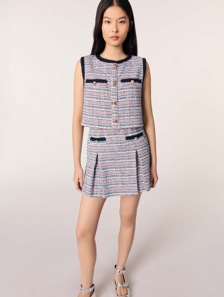 Tweed 2-in-1 mini dress