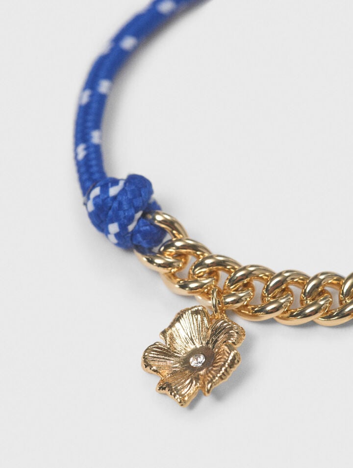 Bracelet chaine &agrave; cordon marin