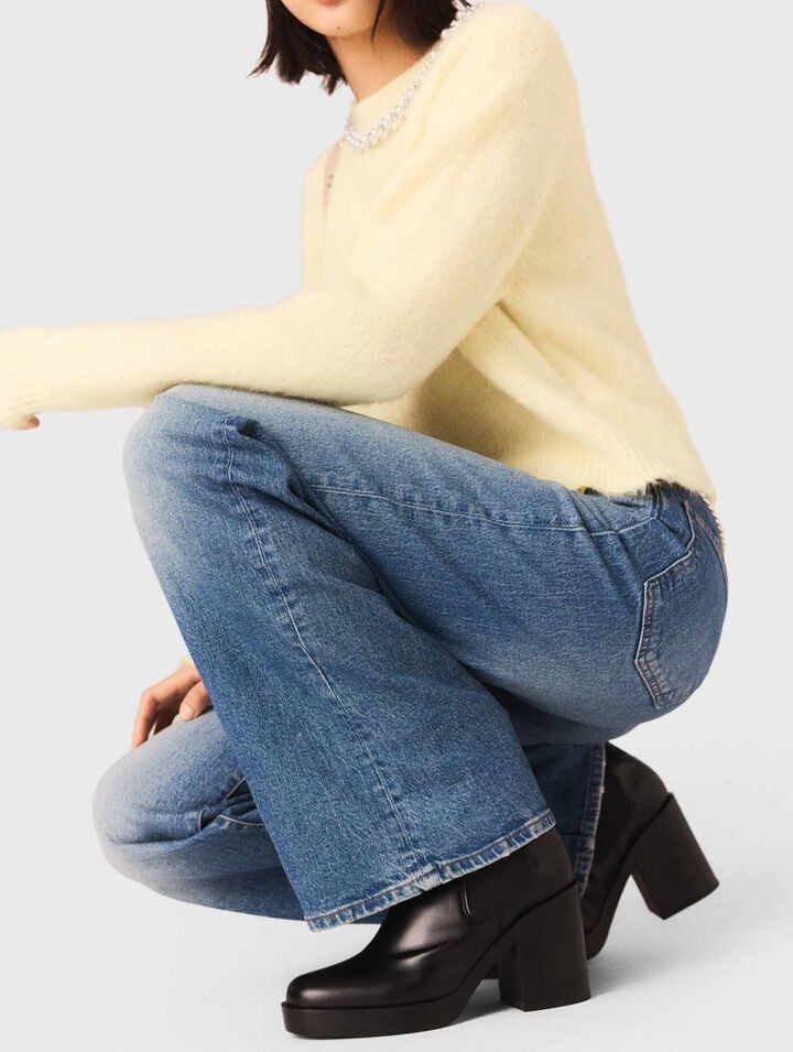 Jean &agrave; ceinture maillons