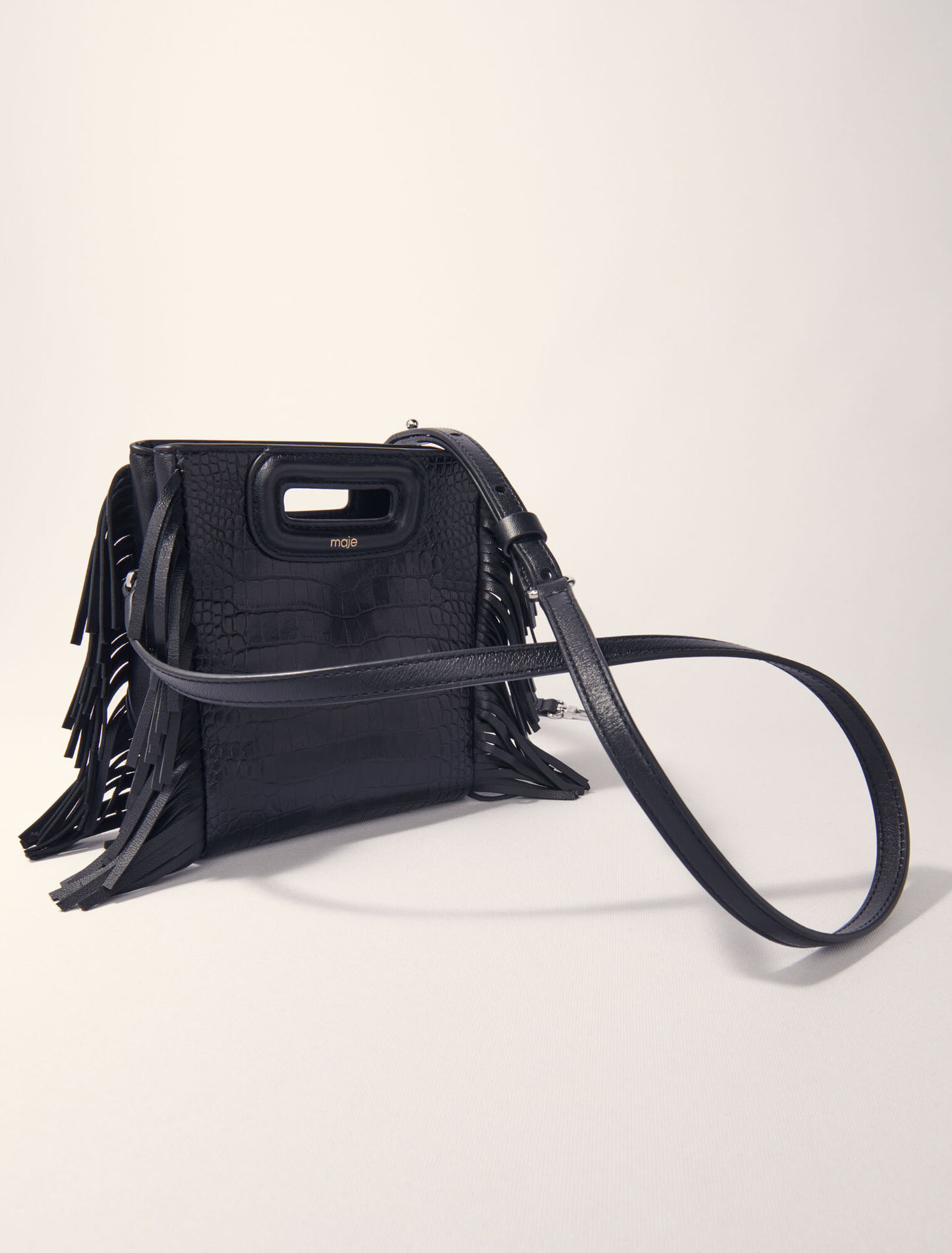 M bag in crocodile-effect leather