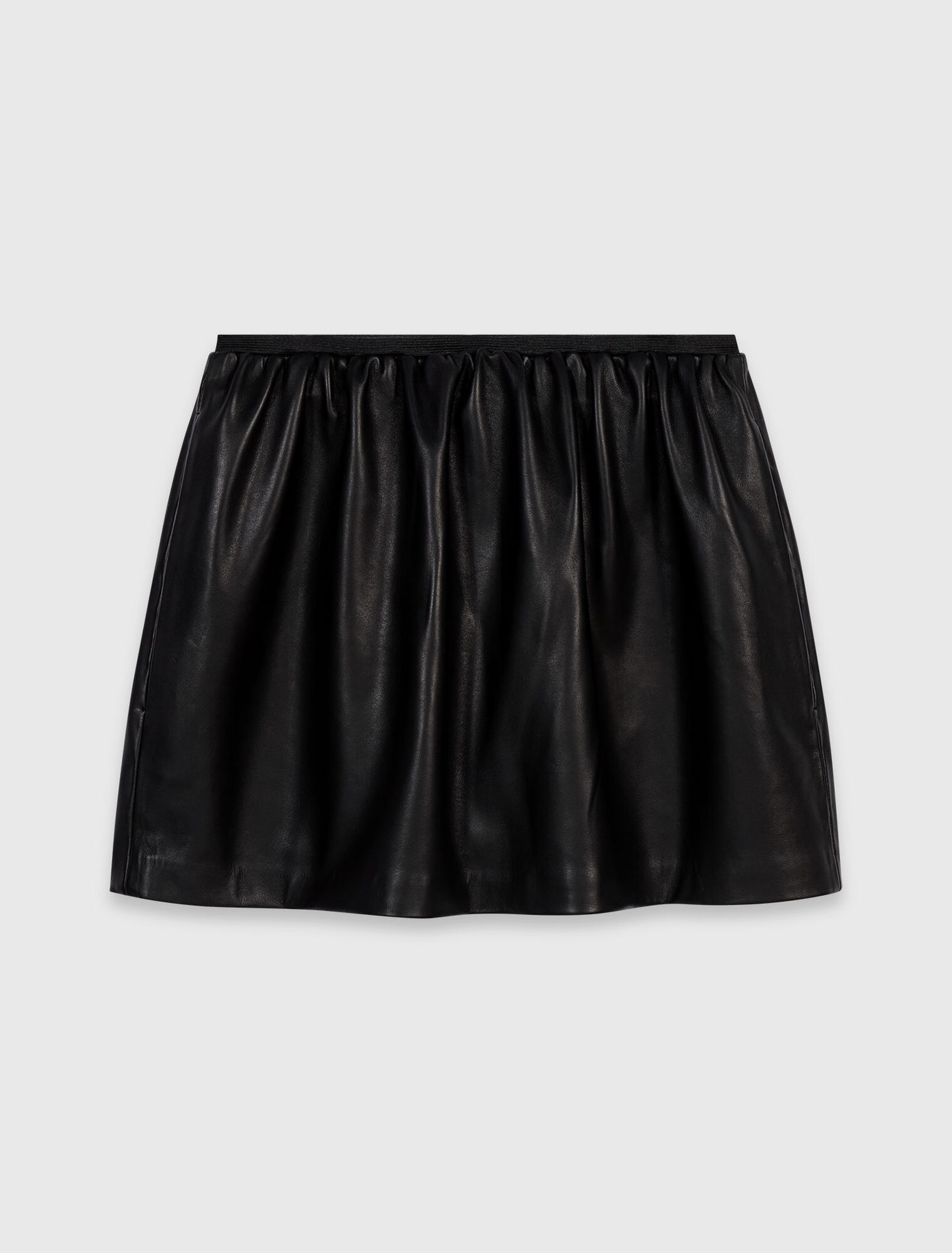 Short leather skirt