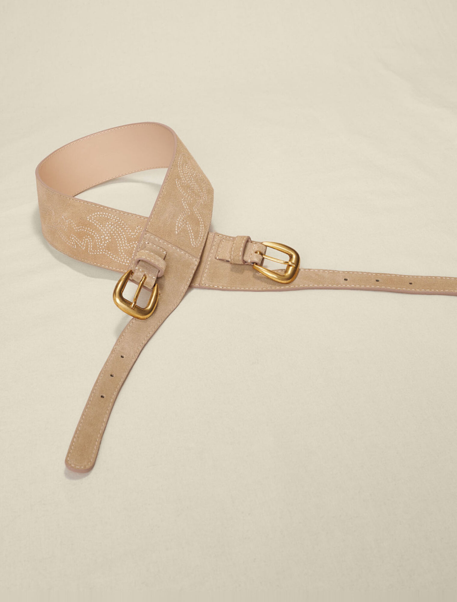 Ceinture en suède à doubles boucles