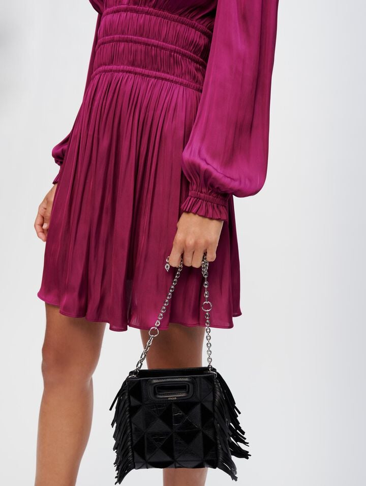 Sac M mini patché en cuir