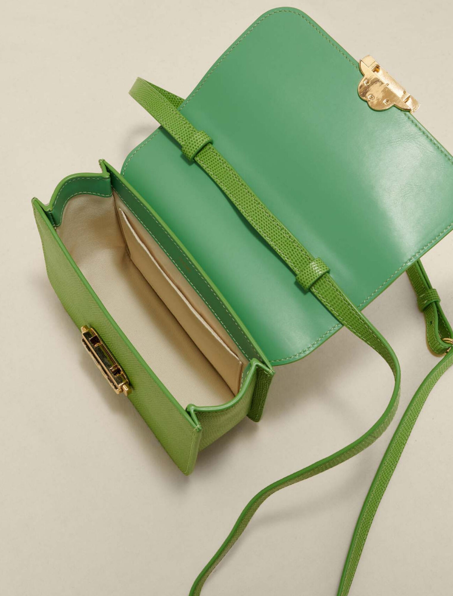 Clover bag in lizard-effect leather