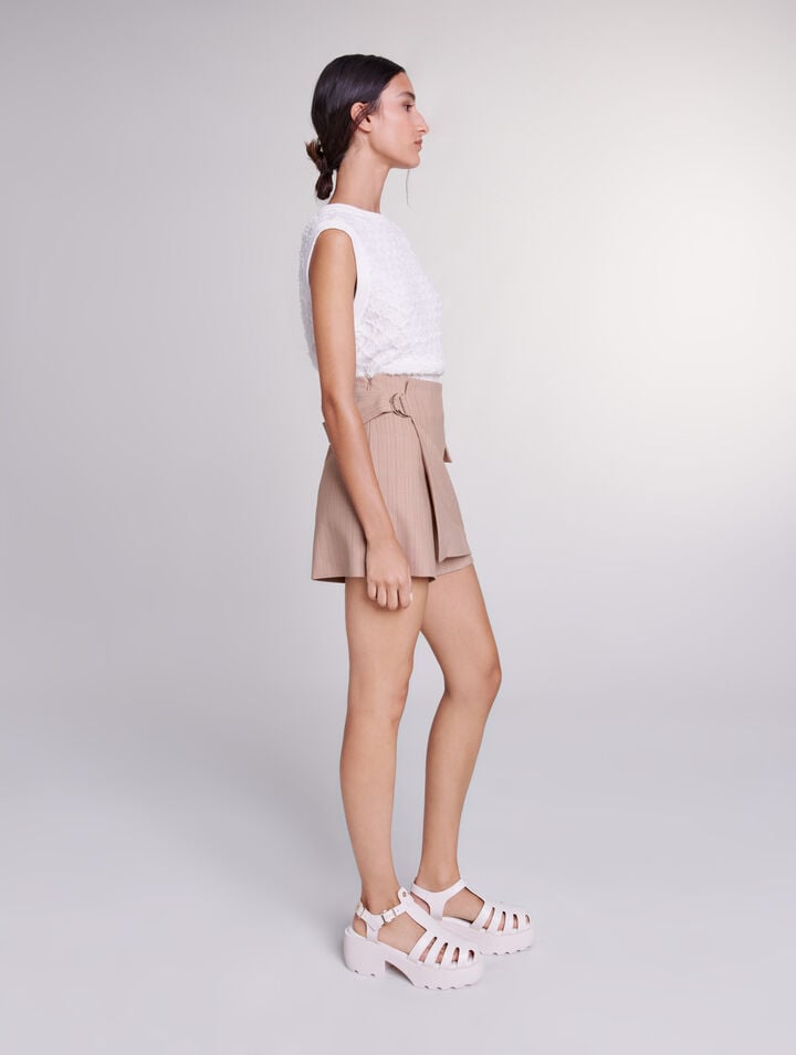 Short trompe l'œil à rayures