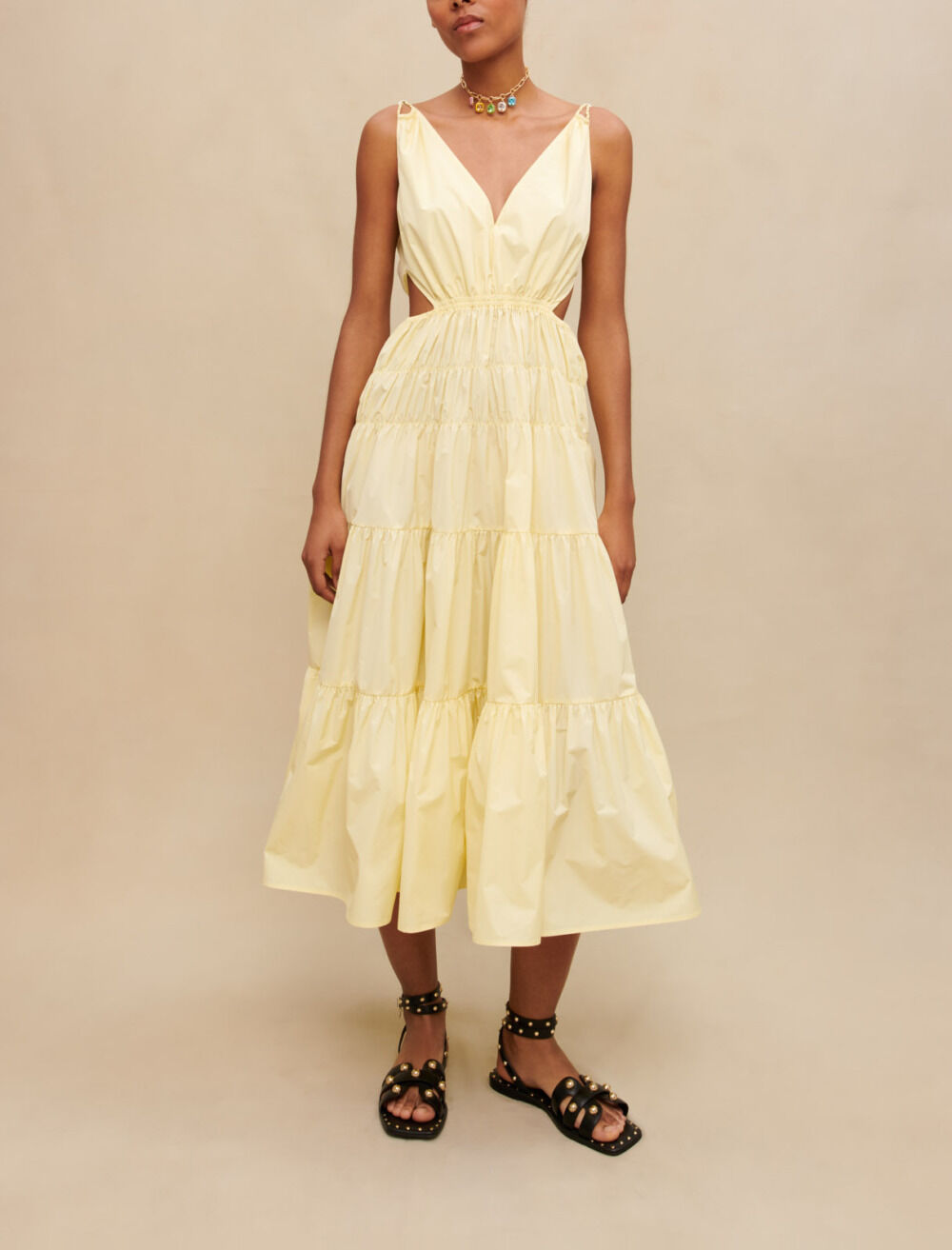 Robe longue Yellow Orange pour femme Maje