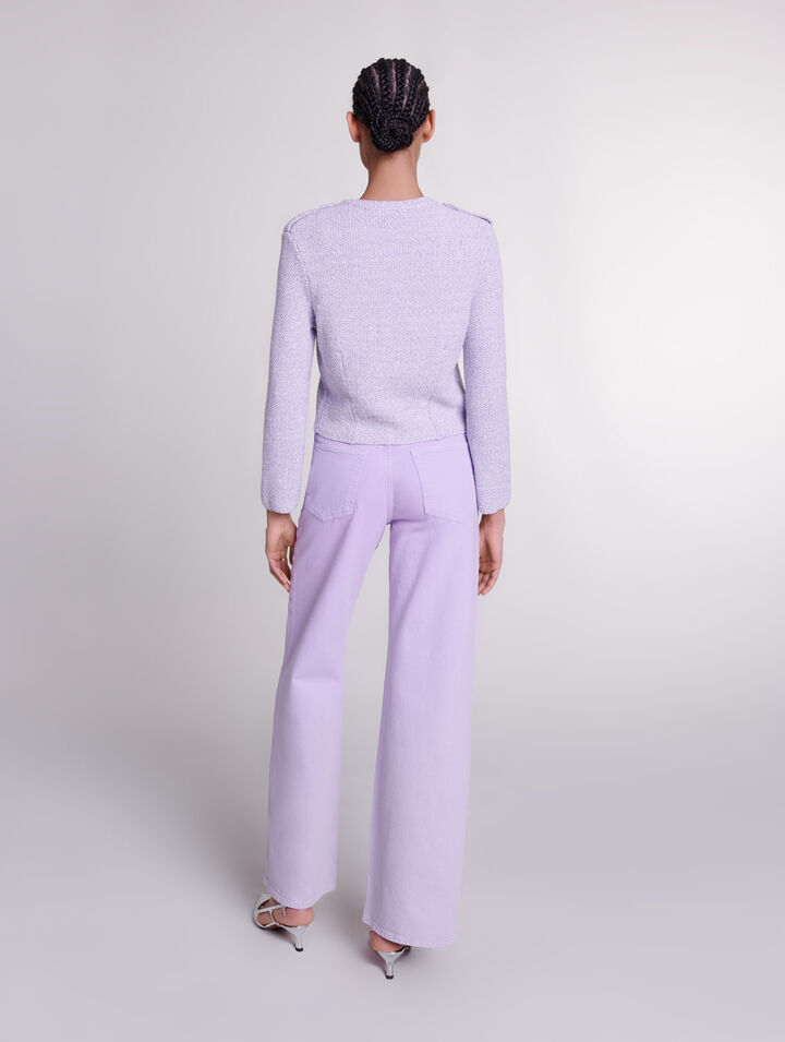 Cardigan court en maille sequins
