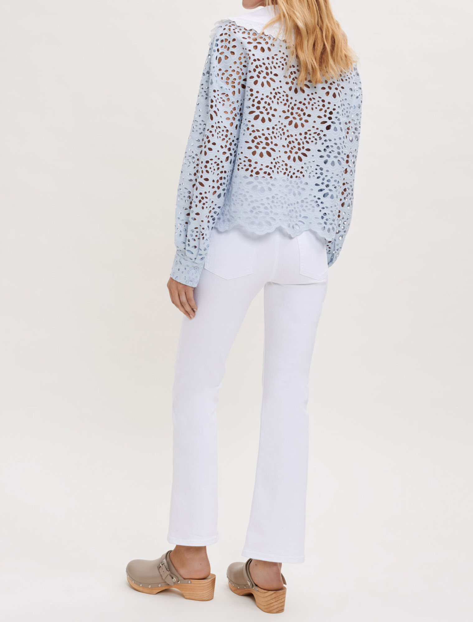 Chemise en guipure à col