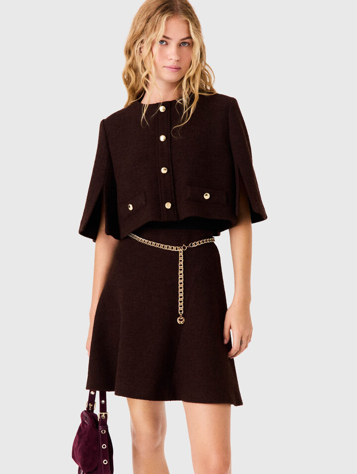 Robe cape 2-en-1 en tweed