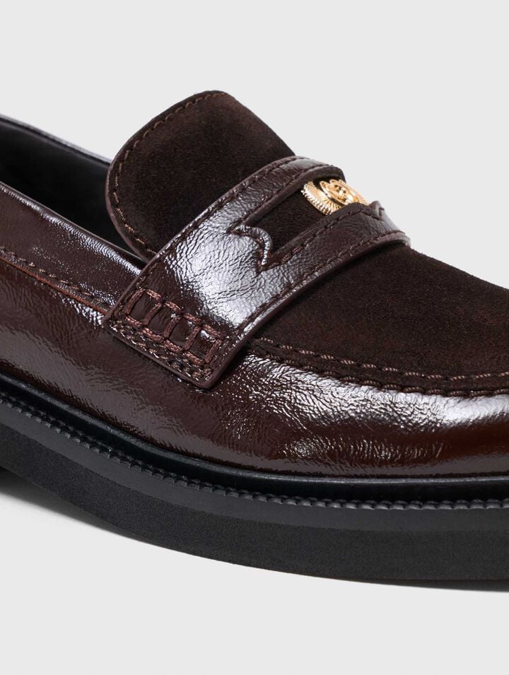 Leather and suede loafers