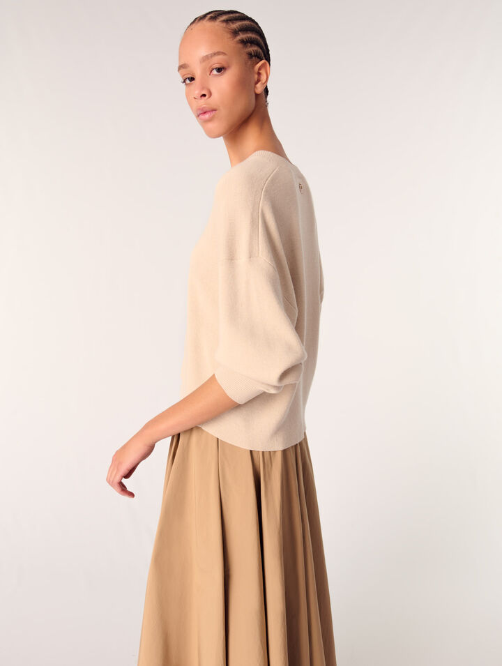 Pull col V en laine melangée