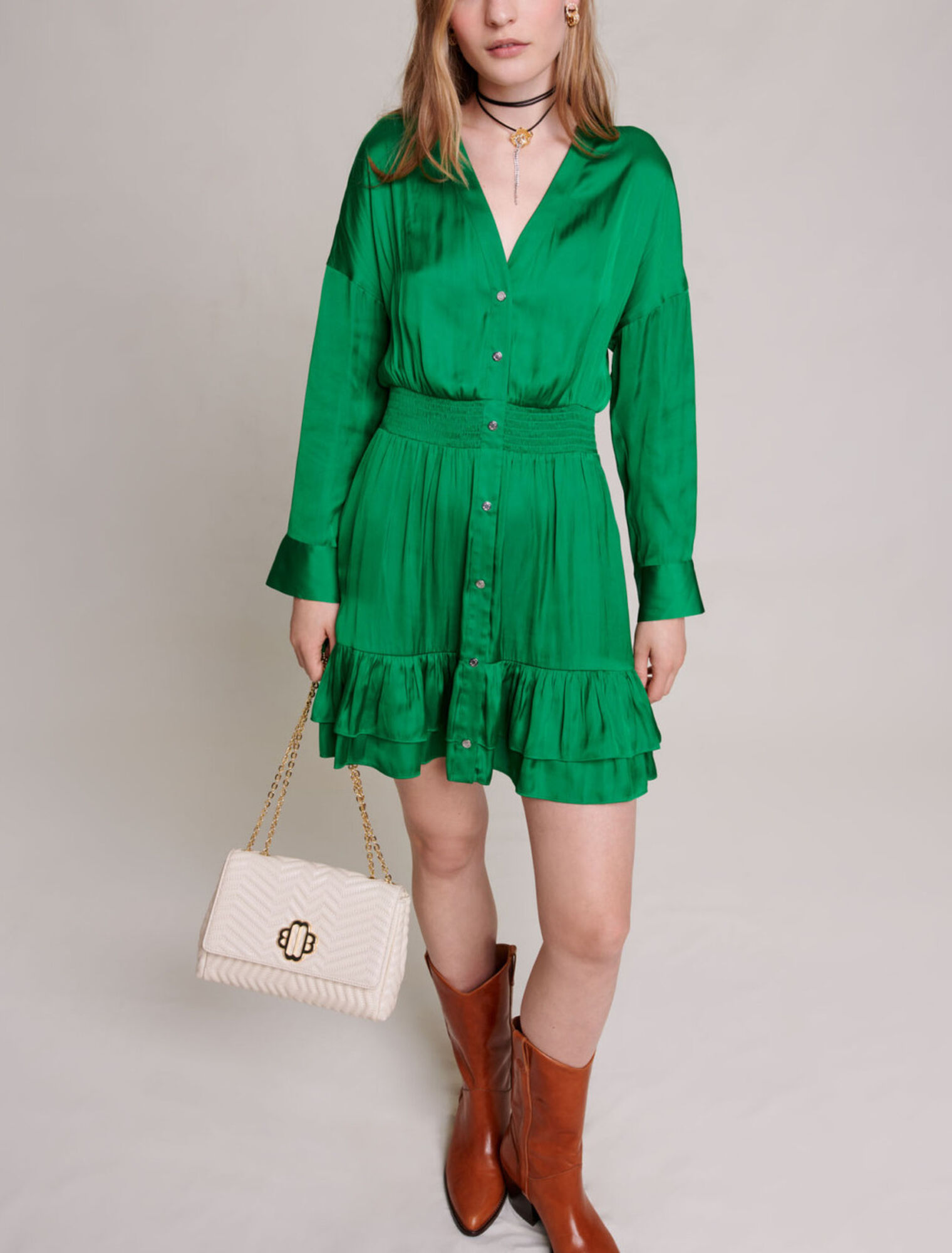 Short satin dress