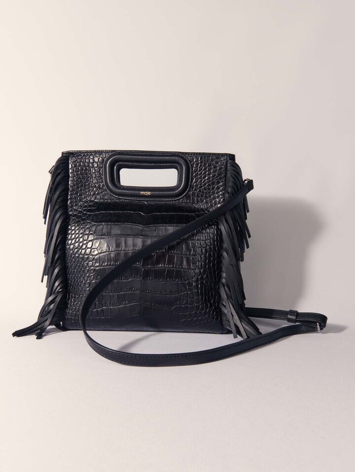 Sac M en cuir effet croco