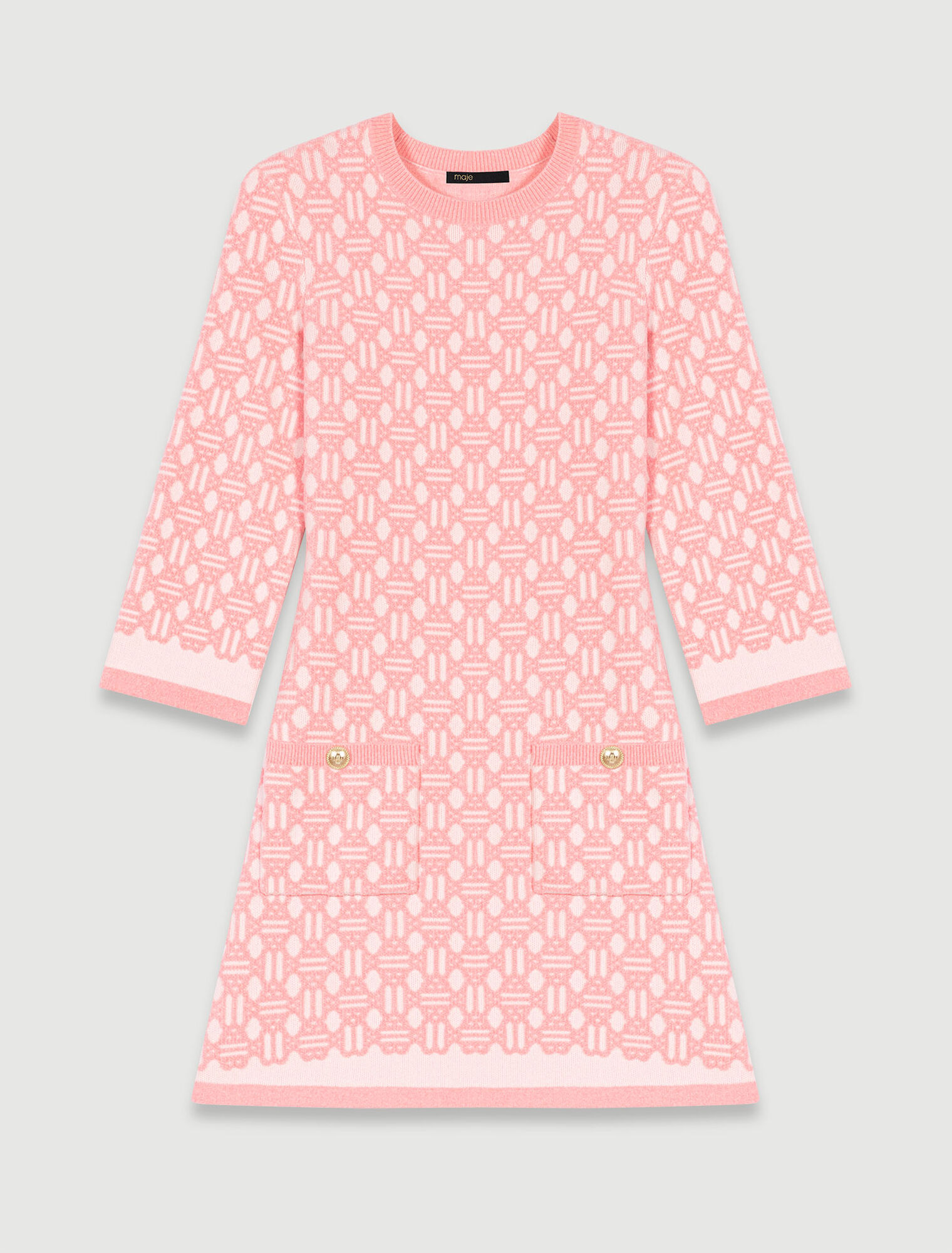 Robe en jacquard rose