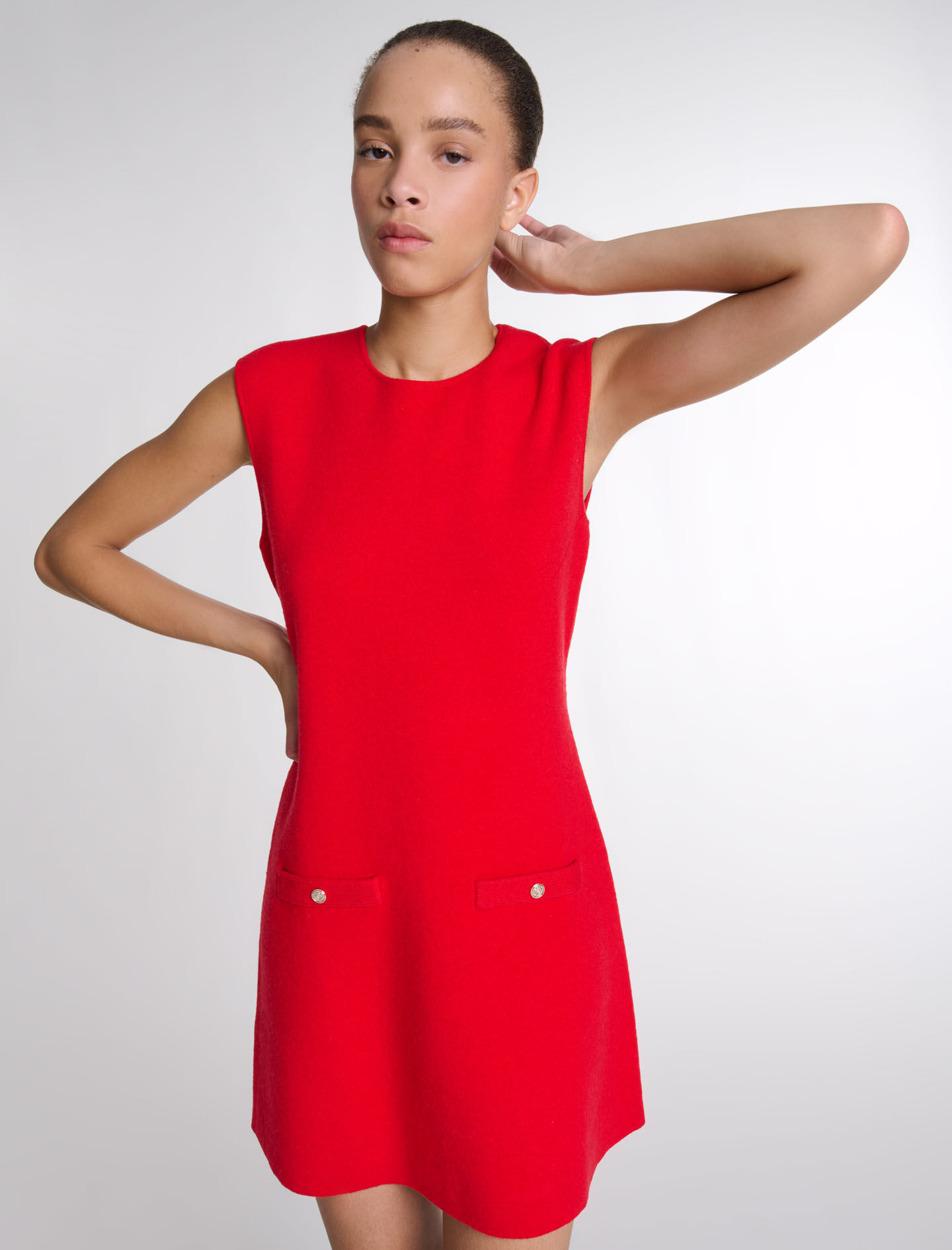 Knit 2-in-1 short dress Red For Women | Maje