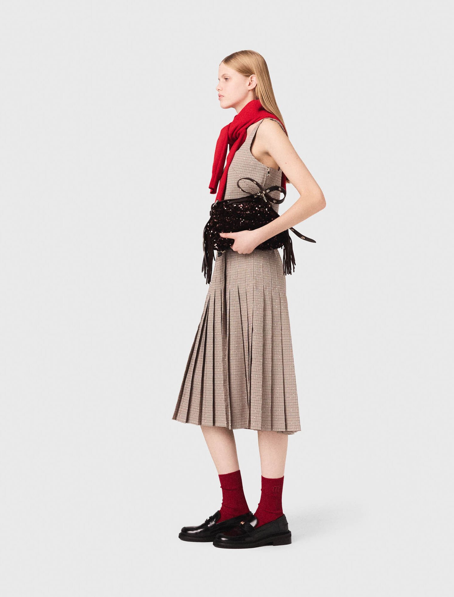 Checked diamanté strappy top Checked diamanté strappy top
