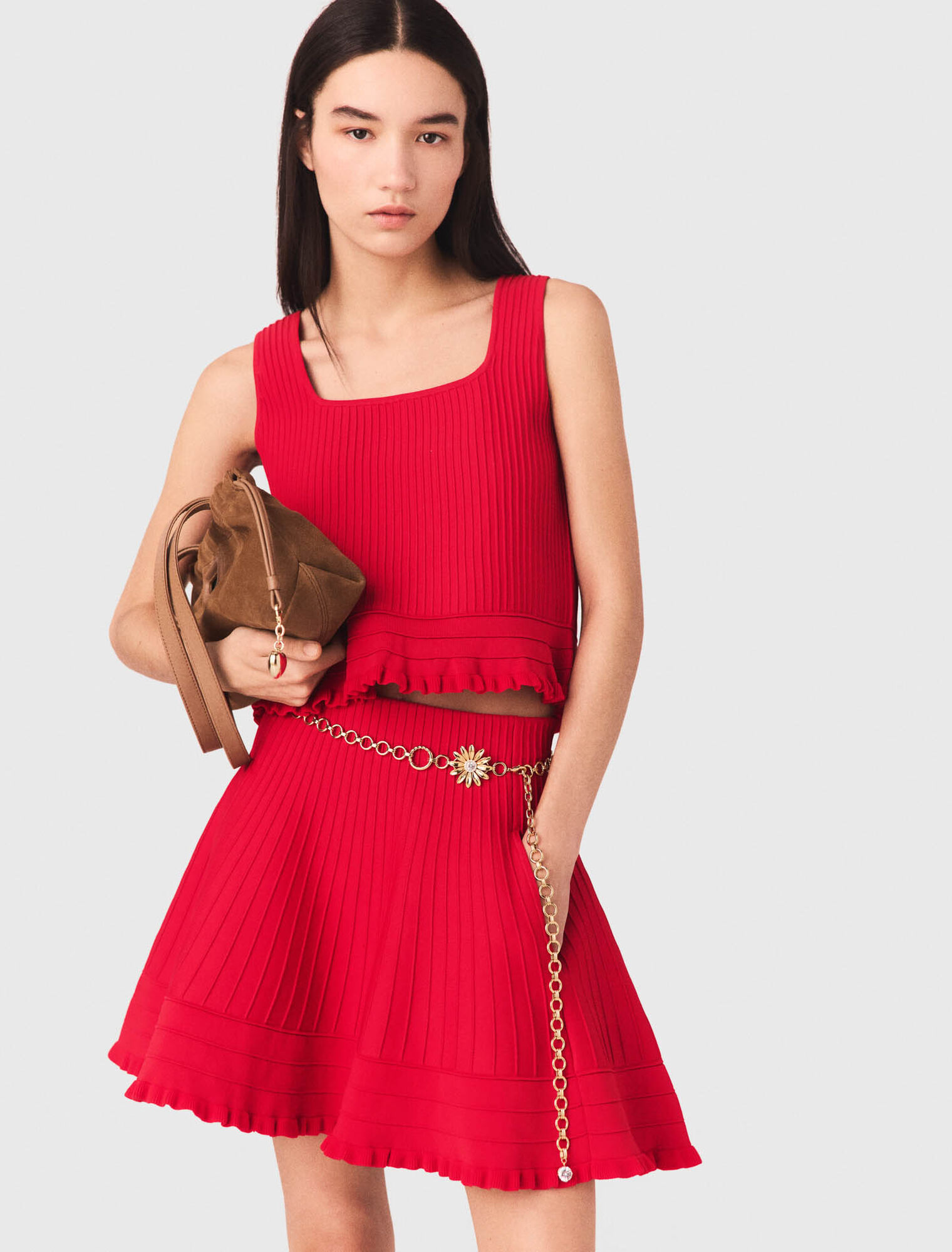 Top en maille avec volants